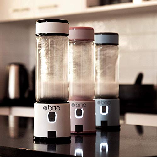 Brio Portable Blender for Shakes and Smoothies - Personal Blender for Gym & Healthy Lifestyle, Glass Smoothie Blender - Mini Blender 450mls, Electric Protein Shaker Bottle, Travel Blender