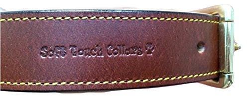 Soft Touch Collars Padded Leather Dog Collar, Brown Medium, Made with Real Genuine Leather, Best for Male or Female Dogs, 20" Inches Long x 1" Inch Wide, Fits Neck Size 14.5" to 17.5"