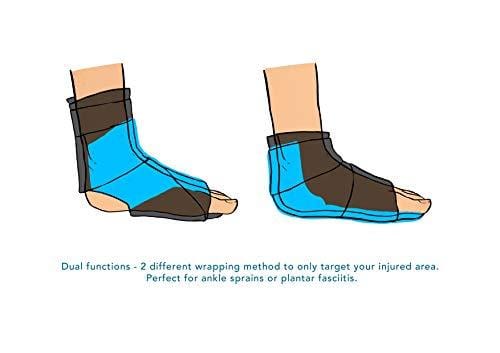Thermopeutic Cold Compression Wrap for Sprained Ankle, Plantar Fasciitis, Achilles Tendonitis and Foot - Extremely Form Fitting & Temperature Retention