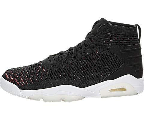 Jordan Men's Flyknit Elevation 23 Basketball Shoes, Black/Black/University Red-White, 10