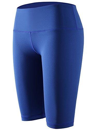 Cadmus Women's 3 Pack Compression Athletic Workout Shorts with Pocket,04,Black,Grey,Blue,Large