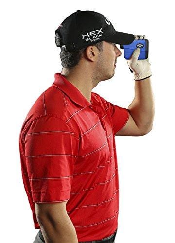 Callaway 200 (Red) Golf Rangefinder Bundle | Includes Ultra-Compact Golf Laser Rangefinder, PlayBetter Microfiber Towel and Two (2) CR2 Batteries