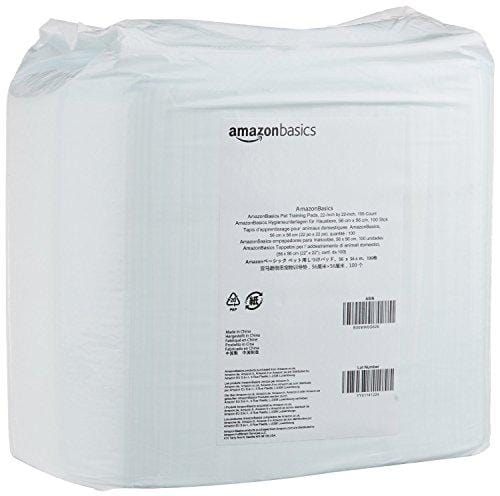 AmazonBasics Pet Training and Puppy Pads, Regular - 100 Count
