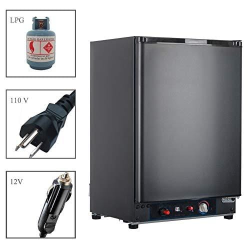 Smad 3 Way Refrigerator 12v Fridge for RV Trucks Peopane Refrigerator No Noise, AC/DC/LPG,55 Qt, Black