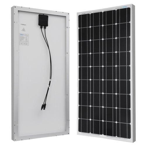 Renogy 100 Watts 12 Volts Monocrystalline Solar Panel Bundle Kit with 30A Negative ground Charge Controller+9in MC4 Adaptor Kit