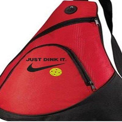 Port Authrority Pickleball paddle racquet sling bag - Just Dink It. - CUSTOMIZABLE with NAME you CHOOSE