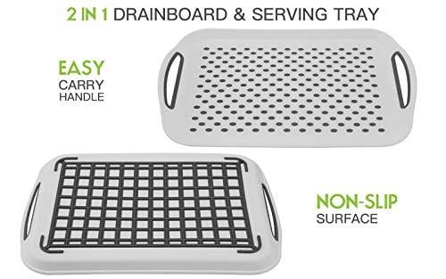 SPENING Collapsible Dish Drying Rack - Dish Drainer Drainboard Set for Small Kitchen Camper RV Caravan Travel Trailer