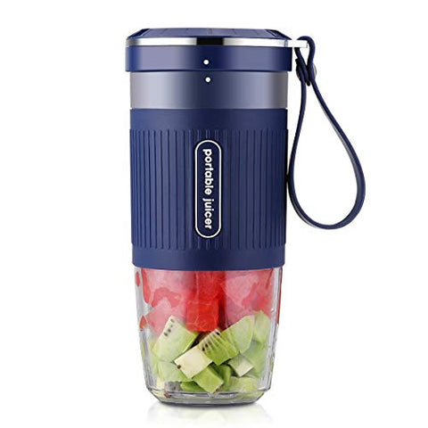 Portable Blender Mini Personal Blender, Godmorn Juicer Smoothie Blender Smoothie Maker Cordless Small Juicer Cup Mixer, USB Rechargeable BPA Free,10oz/300ml, Home Outdoor Travel Office, Blue