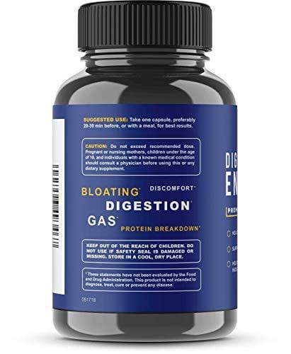 Digestive Enzymes + Probiotics Supplement Designed to Decrease Bloating and Flatulence with Protease Enzyme, Bromelain, and Papain; Digestion Aid with Three Powerful Strains of Bacteria; NON-GMO