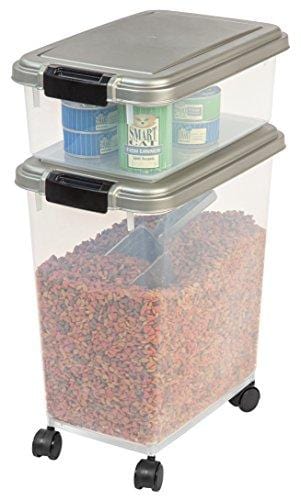IRIS USA, MP-8/MP-1/SCP-2, 3- Piece Airtight Pet Food Storage Container Combo, Chrome, 1 Pack
