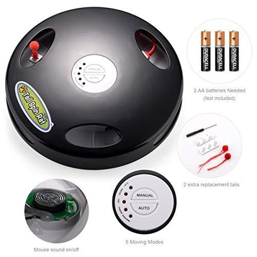 PetDroid 2019 Interactive Robotic Cat Toy,Hanging Electric Concealed Motion Cat Mouse Tail Toy,2nd Generation (Black)