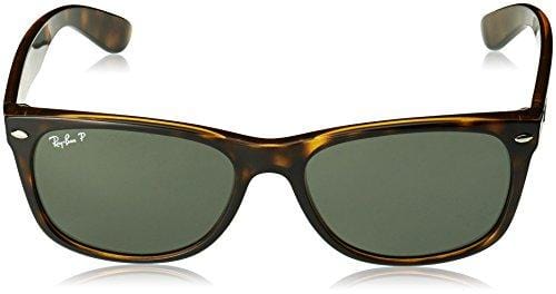 Ray-Ban, RB2132, New Wayfarer Sunglasses, Unisex Ray-Ban Sunglasses, 100% UV Protection, Polarized Wayfarer, Reduce Eye Strain, Lightweight Plastic Frame, Glass Lenses, 58 mm Frame