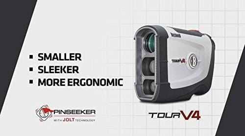 Bushnell Tour V4 (Standard) Golf Rangefinder Patriot Pack Bundle - with Carrying Case, Blue Protective Skin, PlayBetter Microfiber Towel and Two (2) CR2 Batteries