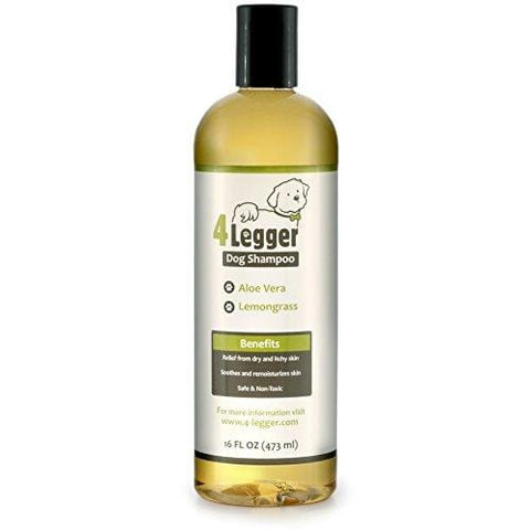 4-Legger Certified Organic Dog Shampoo - All Natural and Hypoallergenic with Aloe and Lemongrass, Soothing for Normal, Dry, Itchy or Allergy Sensitive Skin - Biodegradable - Made in USA - 16 oz