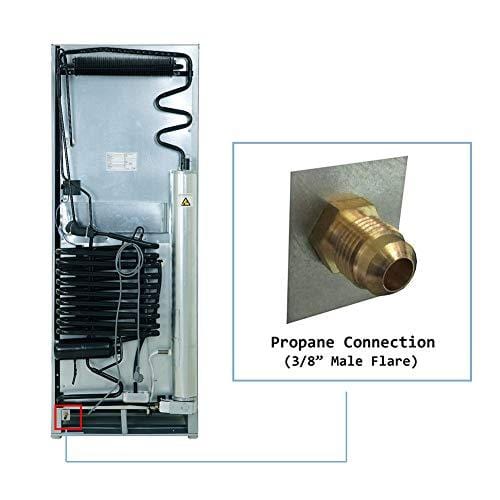 Smad Gas Refrigerator Freezer 110V/Propane Fridge Up Freezer, 9.3 Cu.Ft, White