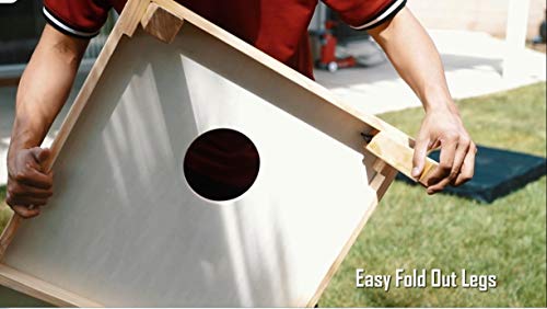 ZENY Portable Wood Cornhole Set Bean Bag Toss Game Set Regulation Size 4'x2' Game Boards & 8 Corn Hole Bean Bags Outdoor Lawn Yard Games