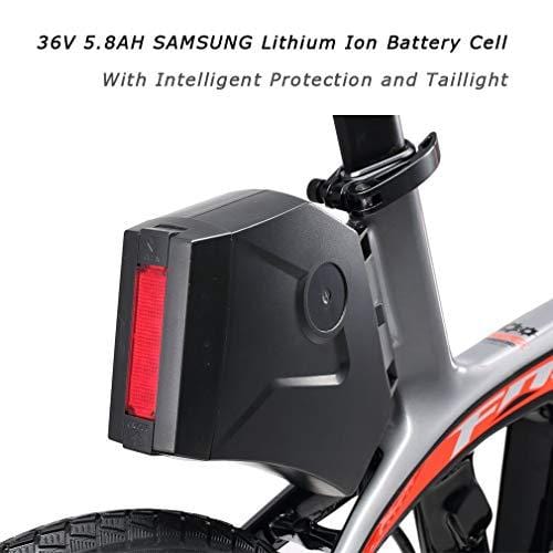 SAVADECK Folding Electric Bicycle, E6 20” Carbon Fiber Folding E-Bike 36V / 250W Pedal-Assist Pedelec Foldable Bicycle with Shimano SORA 9 Speed and Removable 36V/ 5.8Ah Li-ion Battery