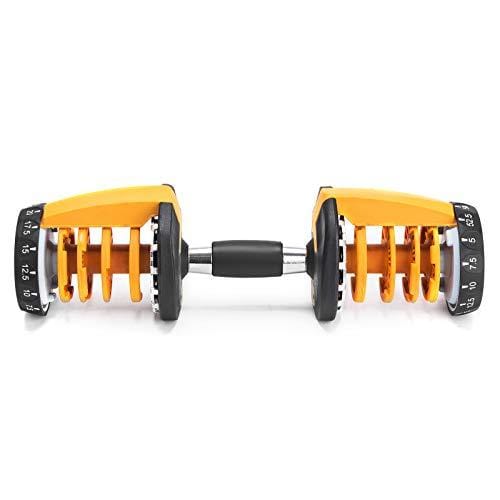 Popsport 52.5LBS Adjustable Dumbbell 1 PCS Fitness Dumbbell Standard Adjustable Dumbbell Handle Weight Plate Home Gym System- Building Muscle