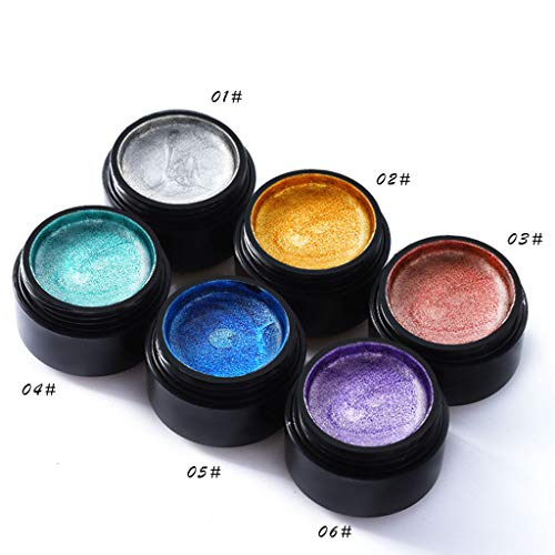 ღYemenger 6 Colors Nail Spider Gel Set, Matrix Gel Paint Design Nail Wire Drawing Nail Gel for Line, Lasting Effect