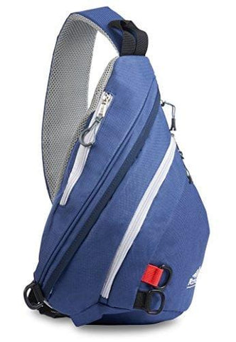 Sling Backpack by RiteTrak Sports - Best Lightweight Multi-Use Pack for Travel Hiking Biking or Fitness, One Strap Shoulder or Crossbody Bag (Mountainside Blue)