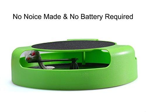 FYNIGO Cat Interactive Toys with a Running Mice and a Scratching Pad,Catch The Mouse,Cat Scratcher Catnip Toy,Green