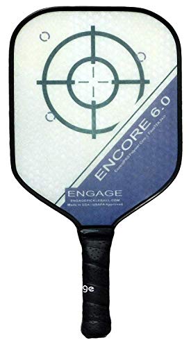 EP Engage Encore 6.0 Pickleball Paddle, Thick Core for Control & Feel, Built for Power & Large Sweet Spot (4 1/8 inch Grip, Blue)