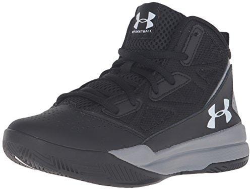 Under Armour Men's Grade School Jet Mid Basketball Shoe, Black (001)/Steel, 7
