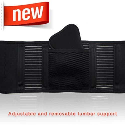 AireSupport by Dr. Hammond - Lumbar Support Back Brace with Reusable Ice/Hot Hot/Cold Pack and Removable Lumbar Pad and Back Brace - Soft Lumbar Back Brace - Lower Back Brace L/XL