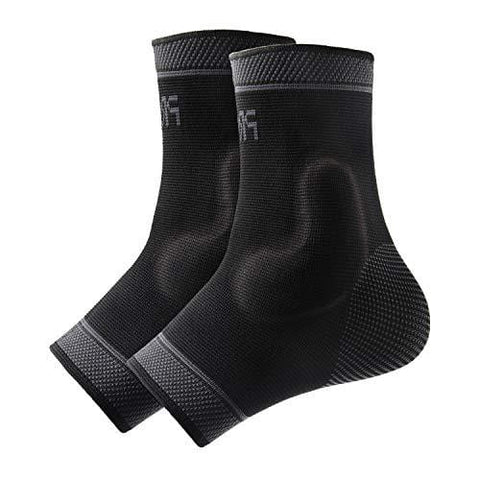 Protle Foot Socks Ankle Brace Compression Support Sleeve with Silicone Gel - Boosts Recovery from Joint Pain, Sprain, Plantar Fasciitis, Heel Spur, Achilles tendonitis (Large, Pair-Black)