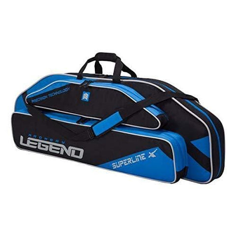 Legend Superline Compound Bow Soft Case with Protective Padding and Backpack Straps - 44" Interior Storage for Hunting Accessories, Arrow Tube Holder and Supplies (Blue)