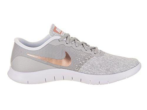 Nike Women Flex Contact Wolf Grey/Metallic Rose Gold 8 M Fabric Running Shoe