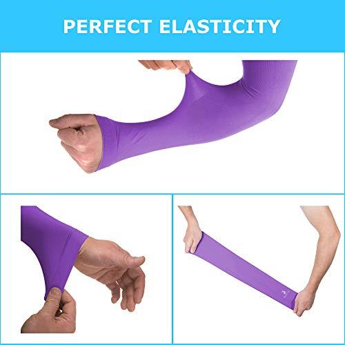 Cooling Arm Sleeves for Men & Women, Tattoo Cover up Sleeves to Cover Arms (1 Pair), Cooling UV Protective Clothing, UPF 50 Long Sun Sleeves, Cycling Golf Running Driving, Moisture Wicking (Purple) [product _type] SportsTrail - Ultra Pickleball - The Pickleball Paddle MegaStore