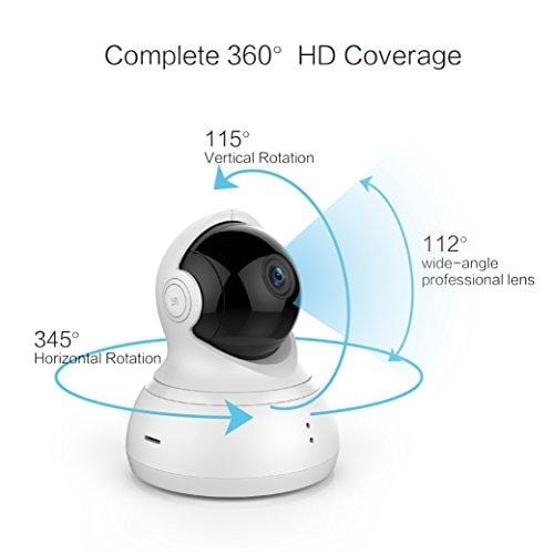 YI Dome Camera Pan/Tilt/Zoom Wireless IP Indoor Security Surveillance System 720p HD Night Vision, Motion Tracker, Auto-Cruise, Remote Monitor with iOS