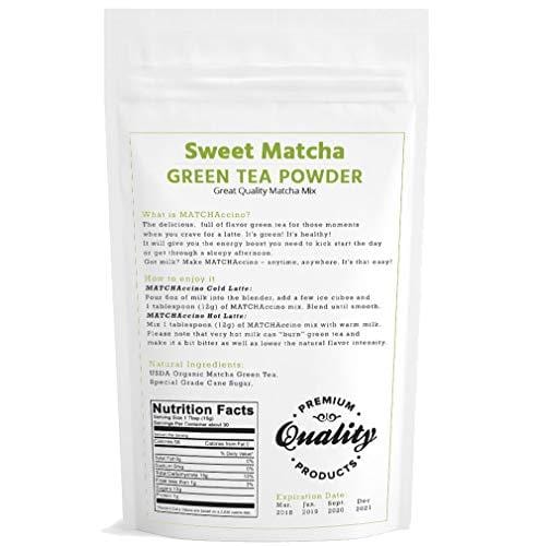 Japanese Sweet Matcha Green Tea Powder 12oz | 340g Green Powder Latte Grade | Delicious Energy Drink Shake Latte Frappe Smoothie | Made with USDA Organic Matcha | Matcha Outlet