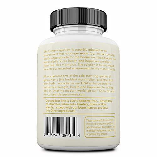 Ancestral Supplements Grass Fed (Living) Collagen-Supports Joints, Marrow Bones, Cartilage, Skin, Hair & Nails (180 Capsules)