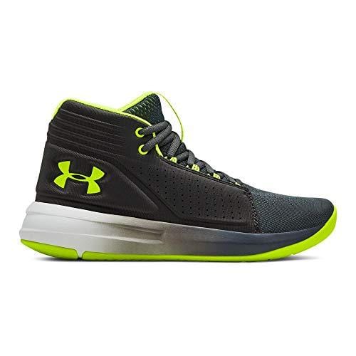 Under Armour Boys' Grade School Torch Mid Basketball Shoe Pitch (103)/Jet Gray, 3.5 M US Big Kid