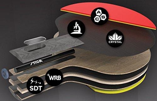 STIGA Evolution Performance-Level Table Tennis Racket Made with Approved Rubber for Tournament Play