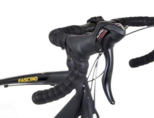 Tommaso Fascino - Sport Performance Aluminum Road Bike, Shimano Tourney, 21 Speeds - Black/Yellow - Extra Large