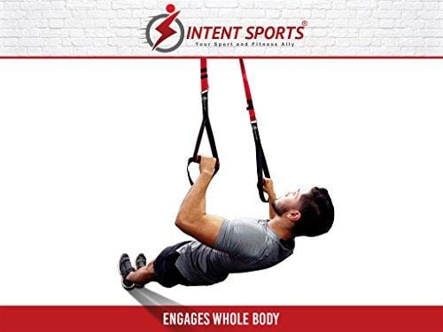 Bodyweight Fitness Resistance Trainer Kit with Pro Straps for Door, Pull up Bar or Anchor Point. Lean, Light, Extra Durable for Complete Body Workouts. E-Book "12 Week Program" (Patent Pending)