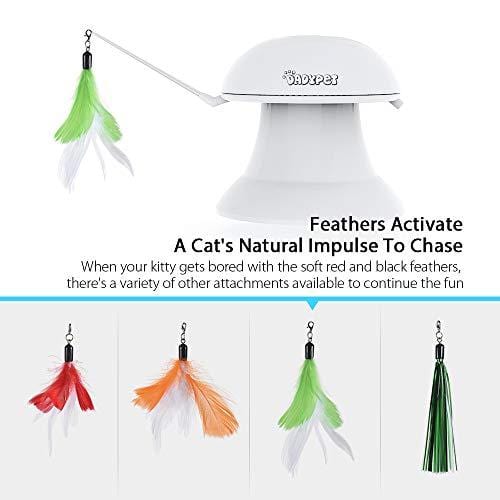 DADYPET Cat Laser Toy, 2 in 1 Automatic Non-Handheld Cat Chaser Toy and Interactive Feather Toy, Auto Rotating Light Cat Chaser Toy for Cats and Dogs
