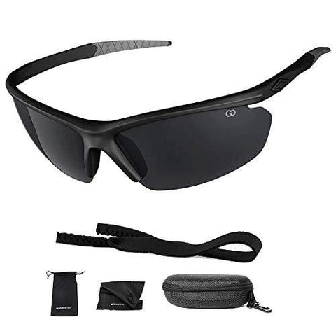 Polarized UV400 Sport Sunglasses Anti-Fog Ideal for Driving or Sports Activity (Black, Grey) [product _type] Gear District - Ultra Pickleball - The Pickleball Paddle MegaStore