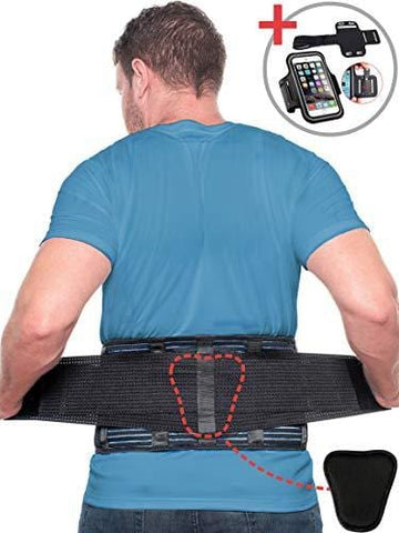 Beqo Back Brace for Lower Back Pain with Removable Lumbar Pad | Back Pain Relief Support Belt for Men & Women | Secure Fastener, Non-Slip Silicone Straps, Breathable Mesh, Adjustable Panels - Size L