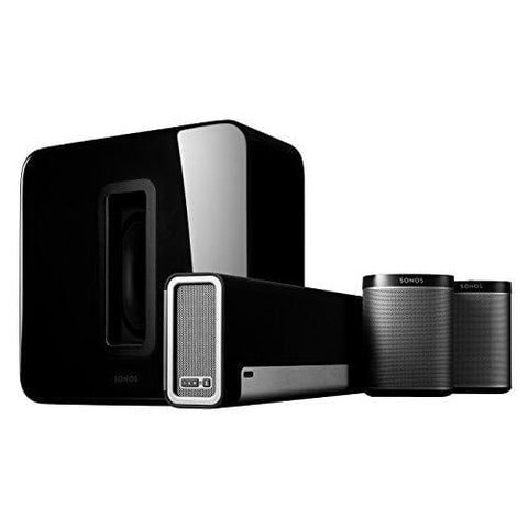 Sonos 5.1 Home Theater System - Surround Sound System with Playbase, Sub and a set of two Play:1 Smart Speakers for TVs on stands or other furniture. Works with Alexa. (Black)