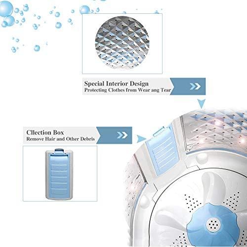 kapas kps35-735h2 upgraded compact washing machine, fully automatic 2-in-1 washer and dryer machine build-in pump and long hose, 8 lbs. capacity 8 lbs. top load tub washer