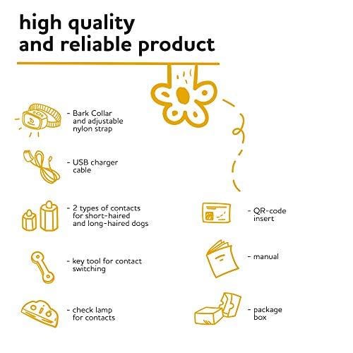 StopWoofer [Newest 2019] Humane Dog Bark Collar | Anti Barking Collar Small Dogs Medium Large Dogs | Rechargeable Anti bark Collar | No bark Collars Sound Warning Vibration Electric Stimulation