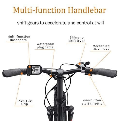 MZZK 20" Wide Fat Tire Electric Moped Electric Mountain Bicycles with Lithium Battery (48V 624W) Folding Electric Bike