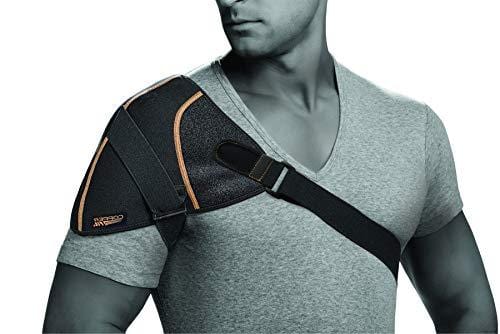 Copper Fit Unisex-Adult's Rapid Relief Shoulder Wrap with Hot/Cold Ice Pack, Black, One Size Fits All