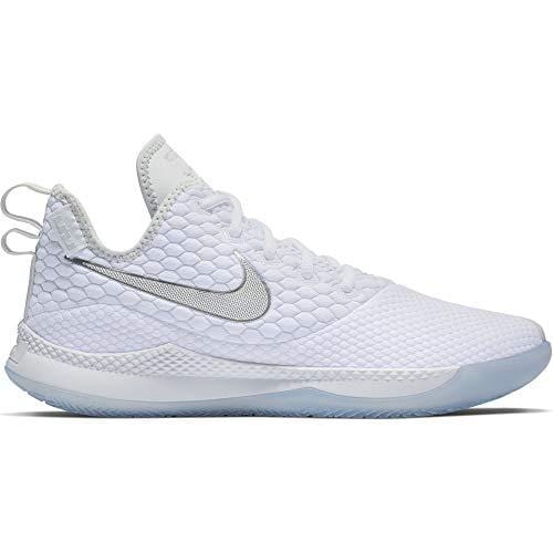 Nike Men's Lebron Witness III Basketball Shoe White/Chrome/Pure Platinum/Wolf Grey Size 8.5 M US
