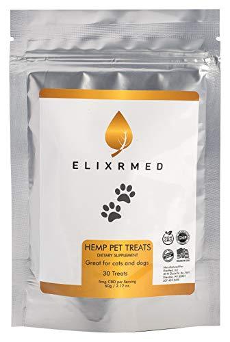 ElixrMED Organic Hemp Oil Treats for Dogs and Cats - Full Spectrum Hemp Oil Nuggets for The Relief of Anxiety, Inflammation, Painful Joints, and Overall Wellness for Your Dogs and Cats