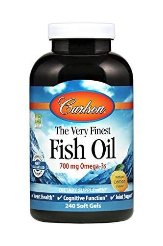 Carlson - The Very Finest Fish Oil, 700 mg Omega-3s, Norwegian, Sustainably Sourced, Lemon, 240 soft gels